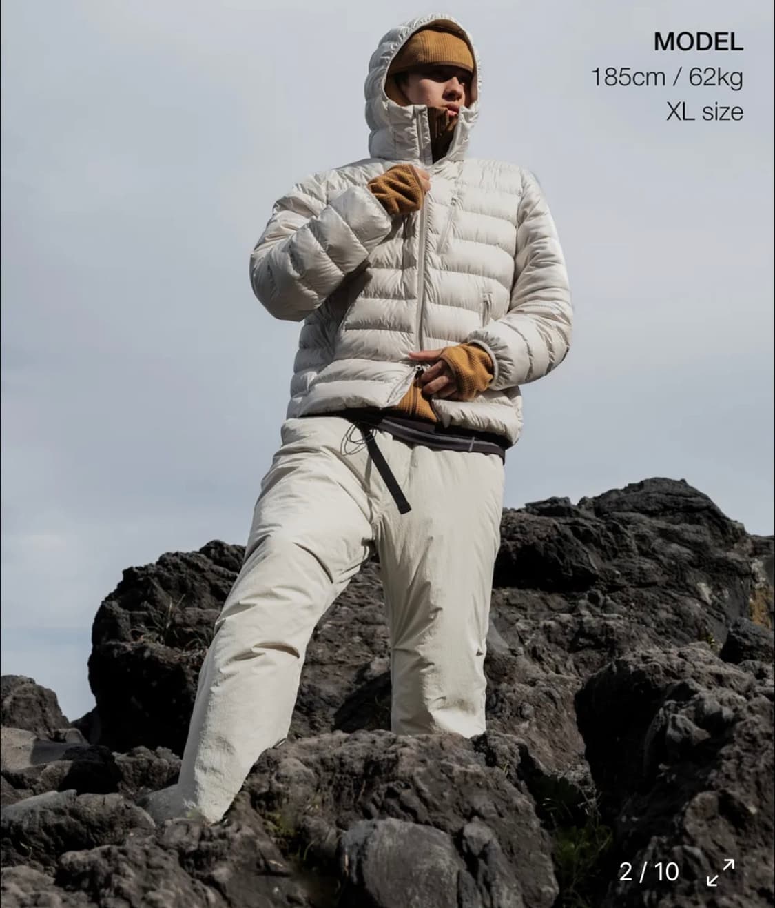 시티 레저 후디드 라이트 다운 재킷 [스톤 화이트] 상품이미지2