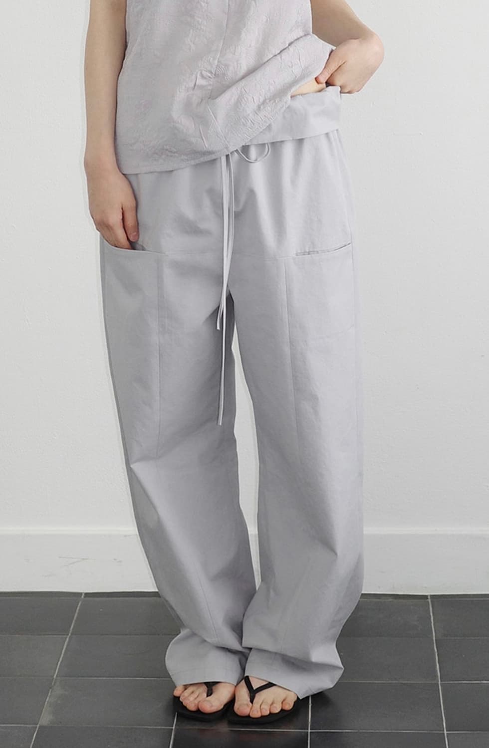 hwi - FOLD PANTS [GREY] 상품이미지1