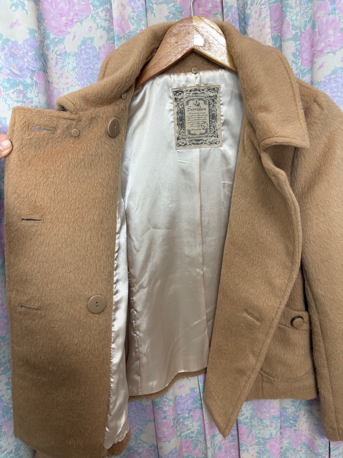 카멜 둥근 카라 숏 코트 상품이미지9