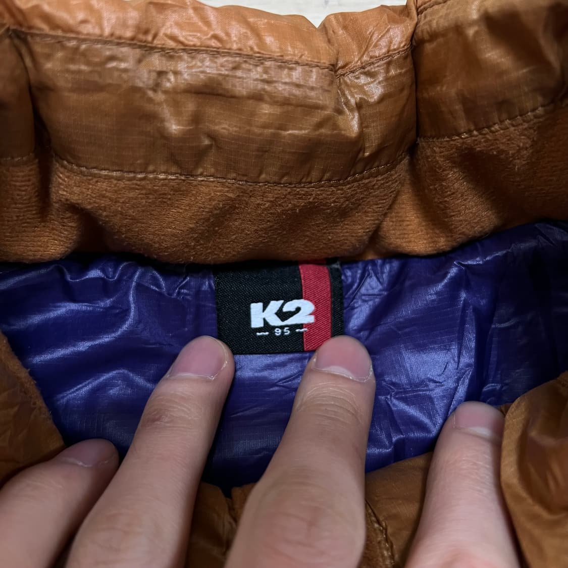 K2 구스다운 로고 경량패딩 점퍼 [카멜] M/95 상품이미지5