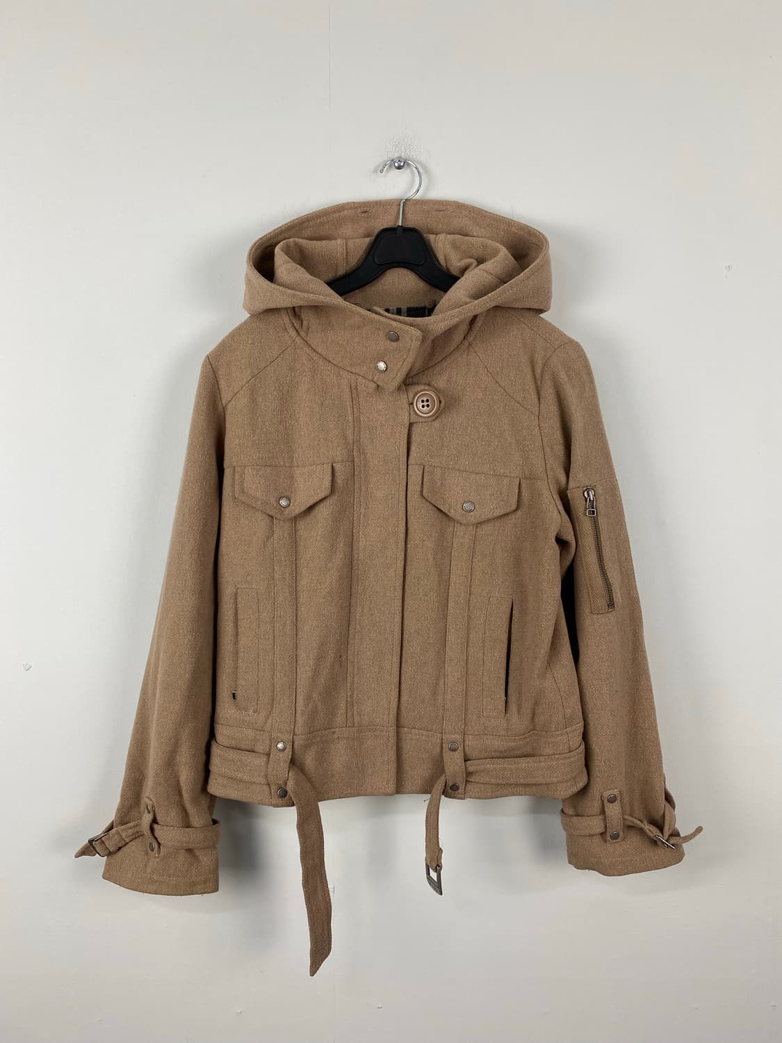 버버리 블루라벨 울 후디드 숏 코트 38 상품이미지1