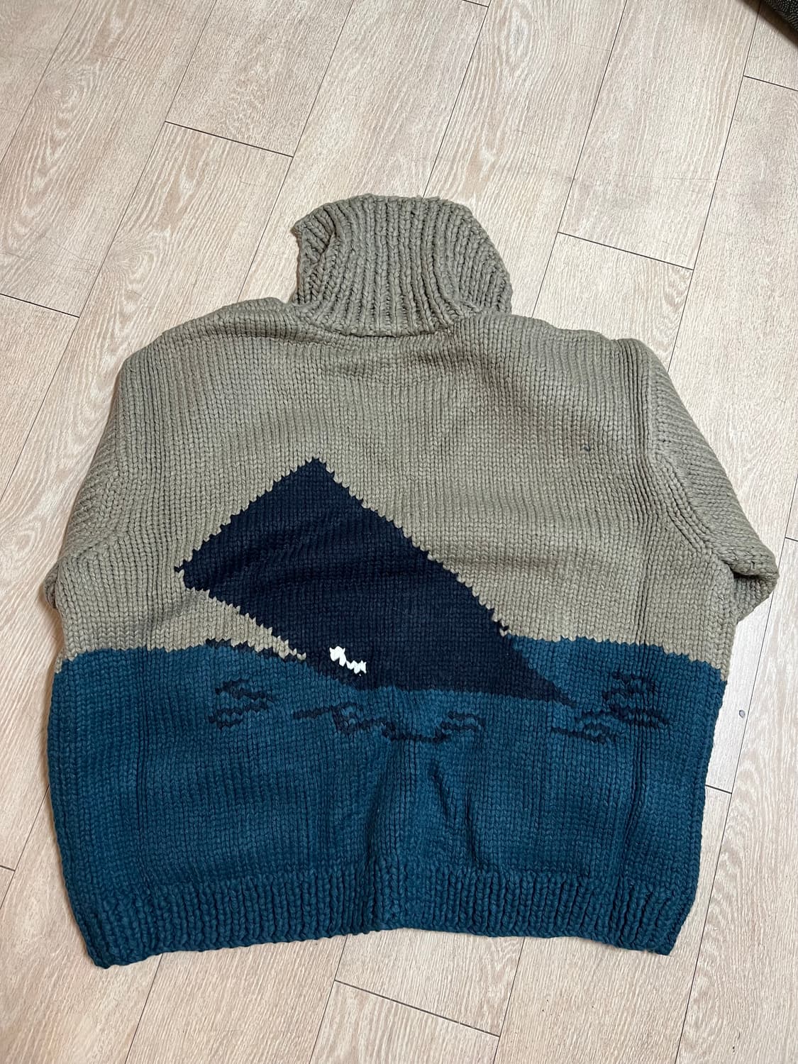 DESCENDANT 코위찬 투톤 집업 니트 가디건 M 상품이미지7