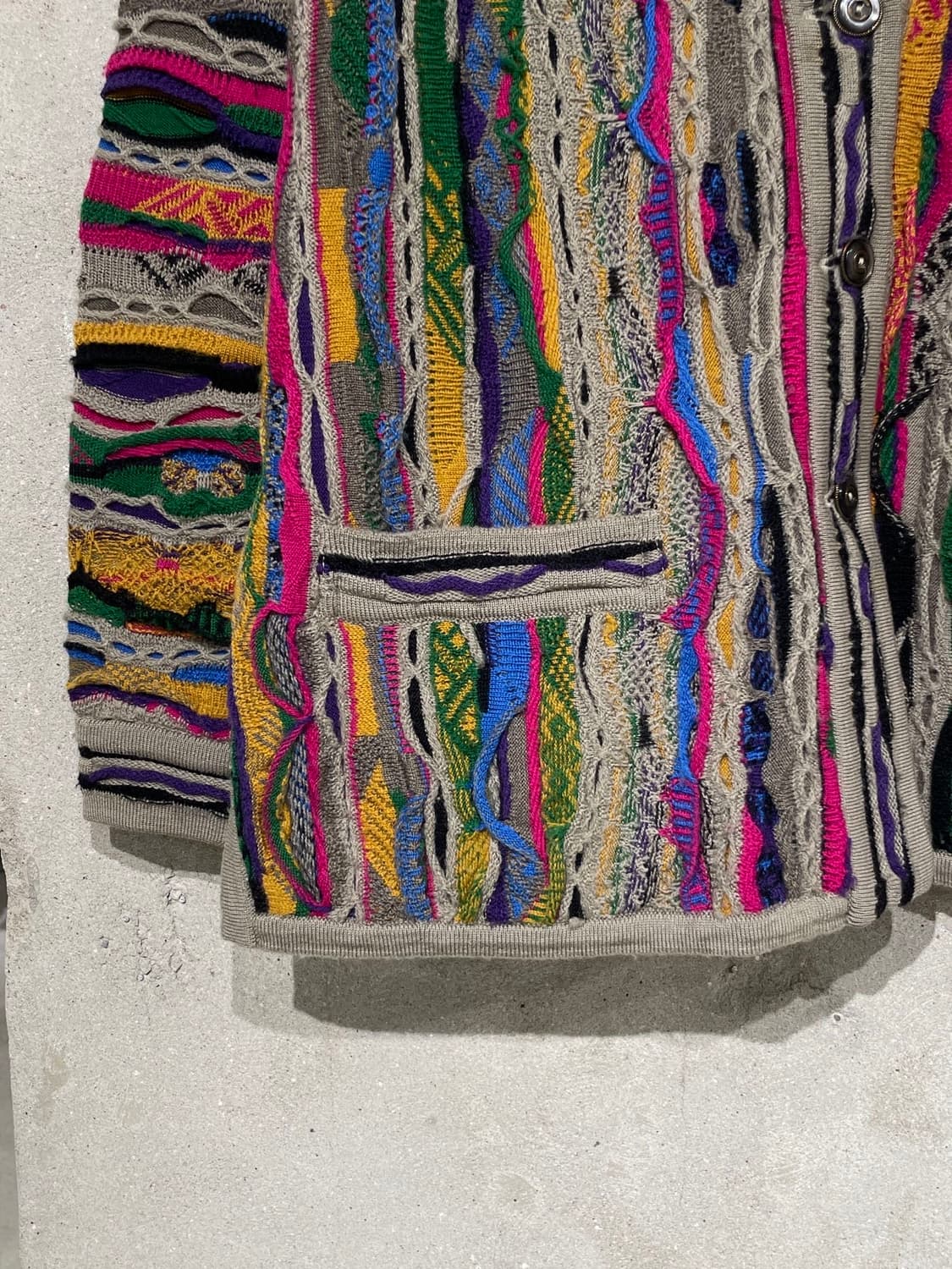 쿠지 오스트레일리아 믹스 케이블 울 가디건 상품이미지4