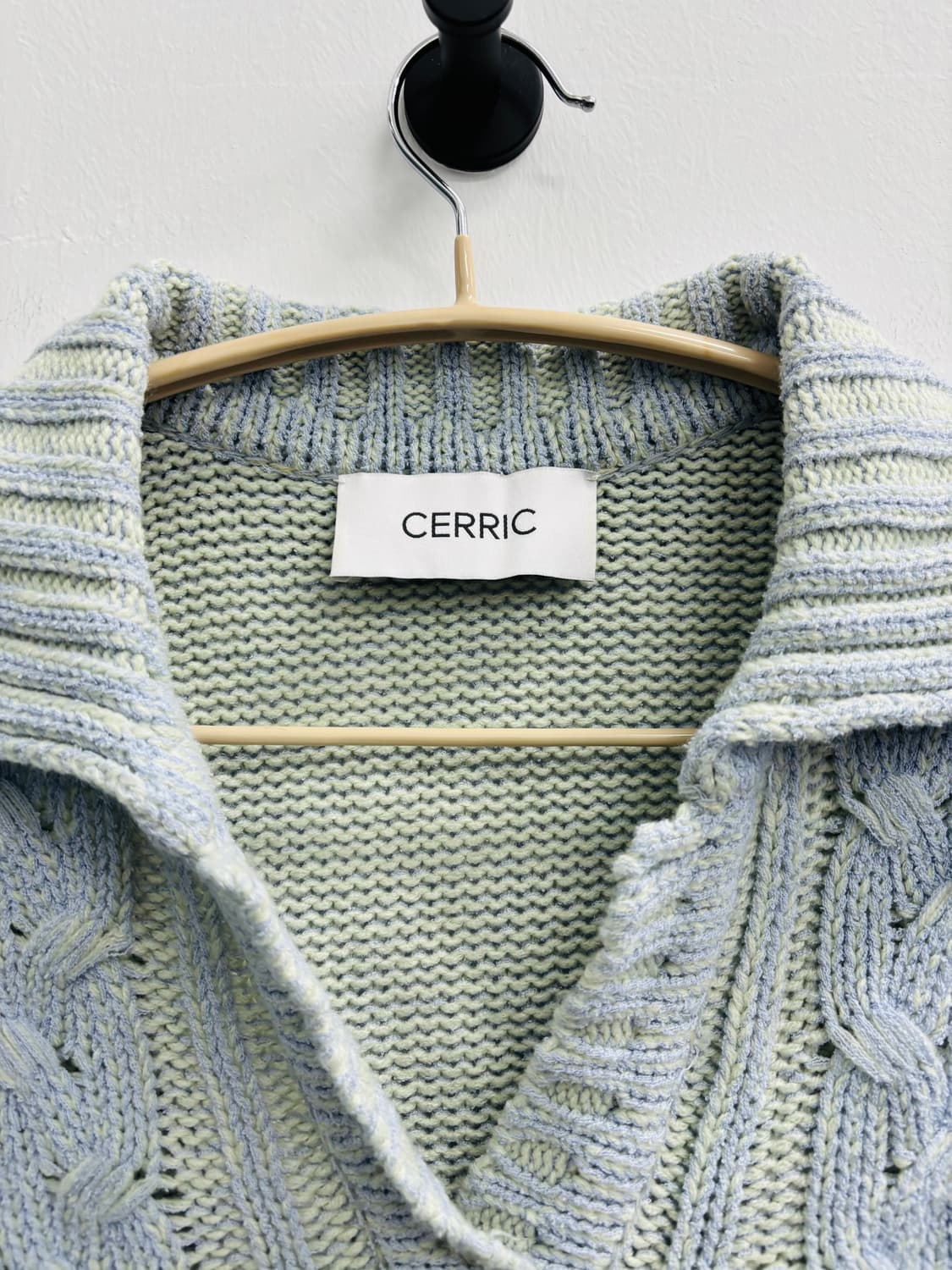 CERRIC(세릭) 케이블 칼라 반팔 니트 상품이미지2
