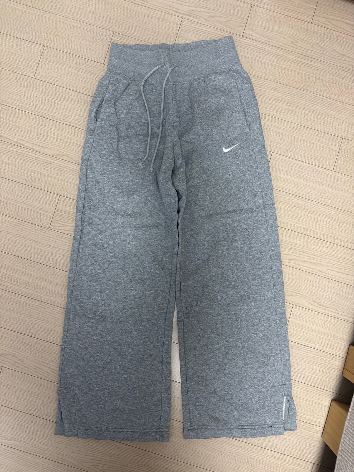 나이키 그레이 스우시 밴딩 츄리닝 와이드 팬츠 상품이미지2