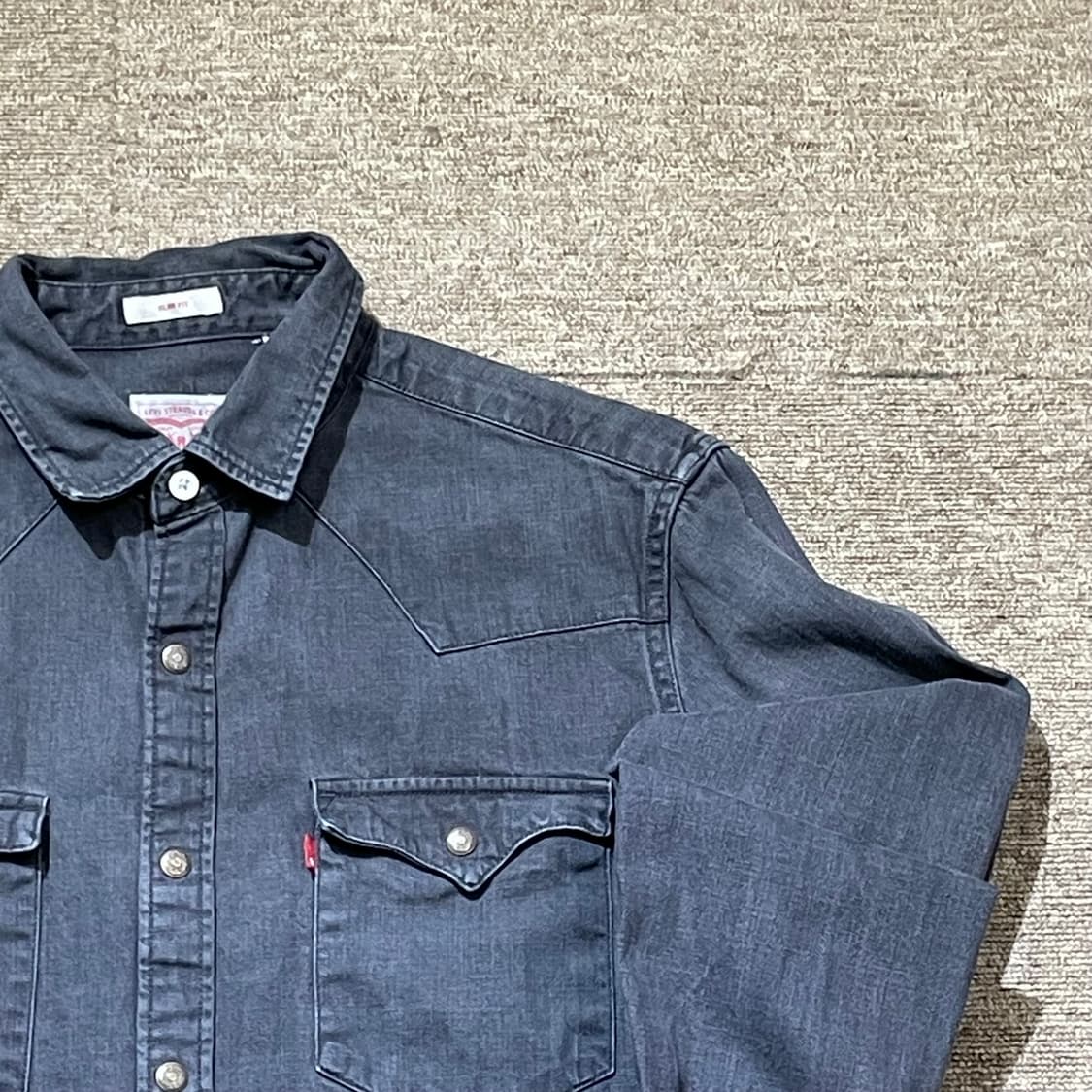 (M) Levi's 리바이스 코튼 블랙 웨스턴 셔츠 상품이미지4