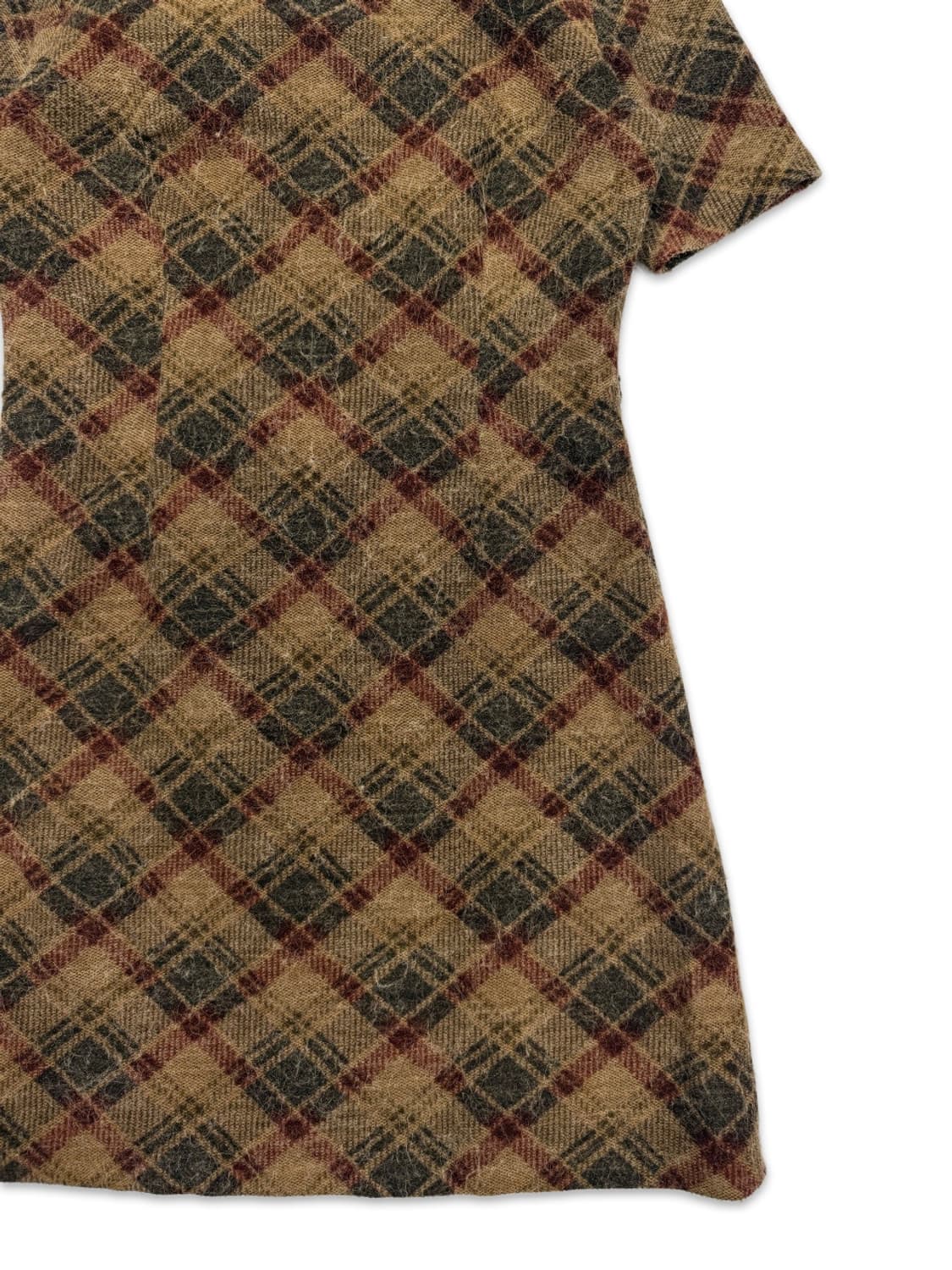 빈티지 YALIE 라이트 브라운 체크 미니 원피스 상품이미지3