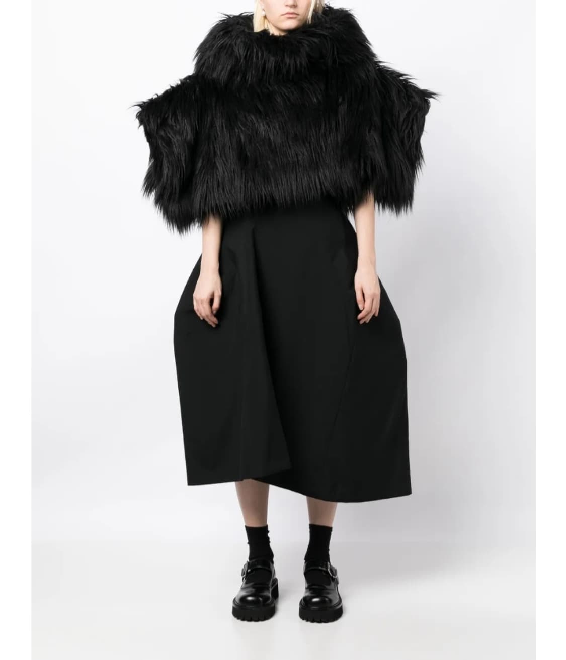 꼼데가르송 패널 울 미디 스커트 xs 상품이미지1