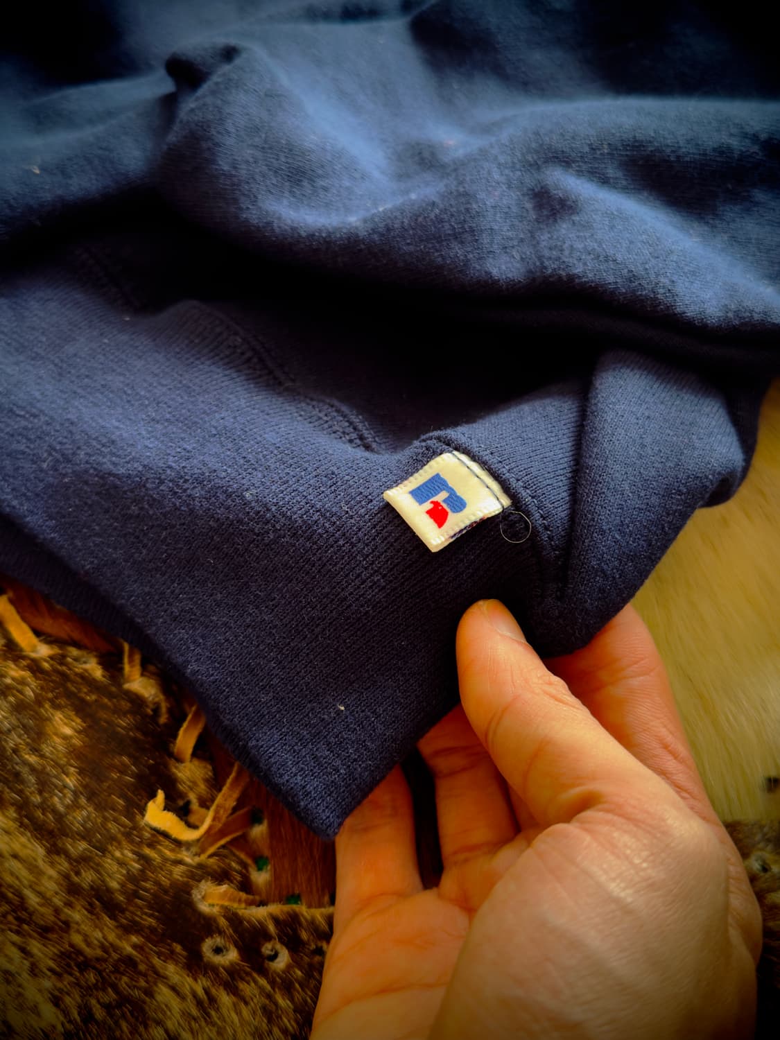 90S USA Russell Navy Sweatshirt 상품이미지5