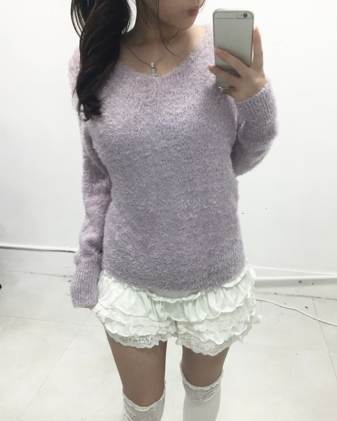 [EARTH MUSIC] 포도맛 로걀 앙고라 니트  상품이미지2