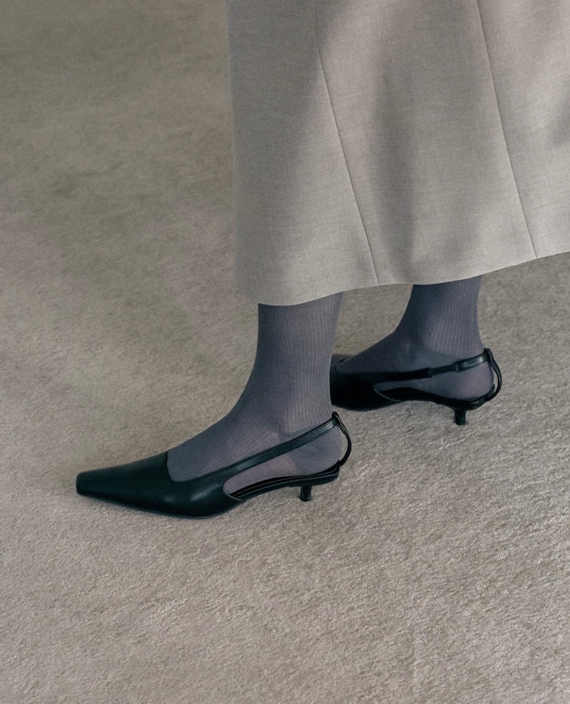 에퓨레 스퀘어 슬링백 구두 블랙 245 상품이미지8