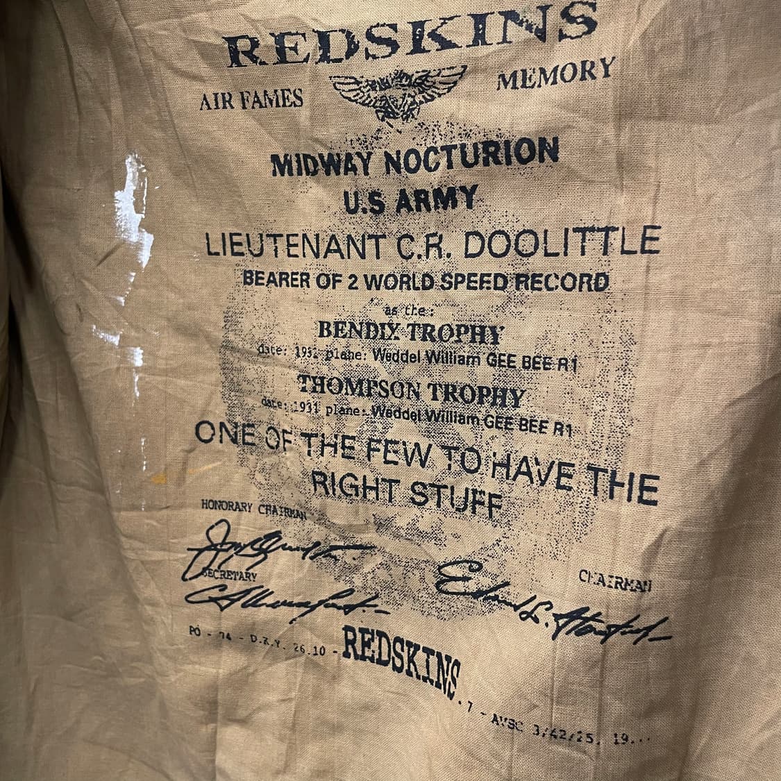 90s Redskins 카우하이드 소가죽 A-2 밀리터리 레더 자켓 상품이미지9