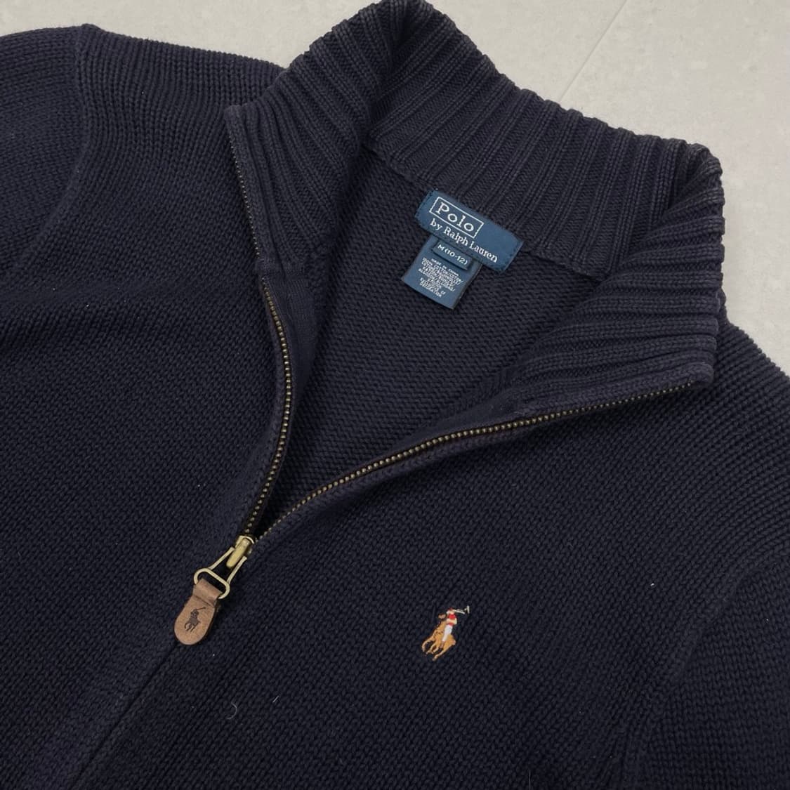 폴로 랄프로렌 네이비 니트 집업 M(10–12) 상품이미지2
