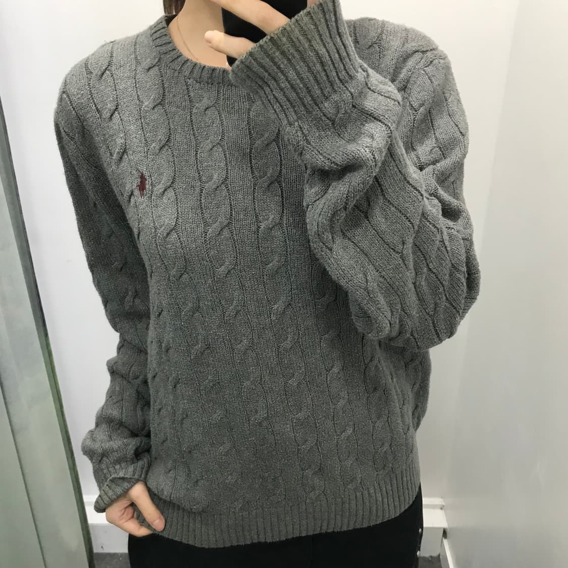 폴로 그레이 꽈베기 니트 상품이미지2