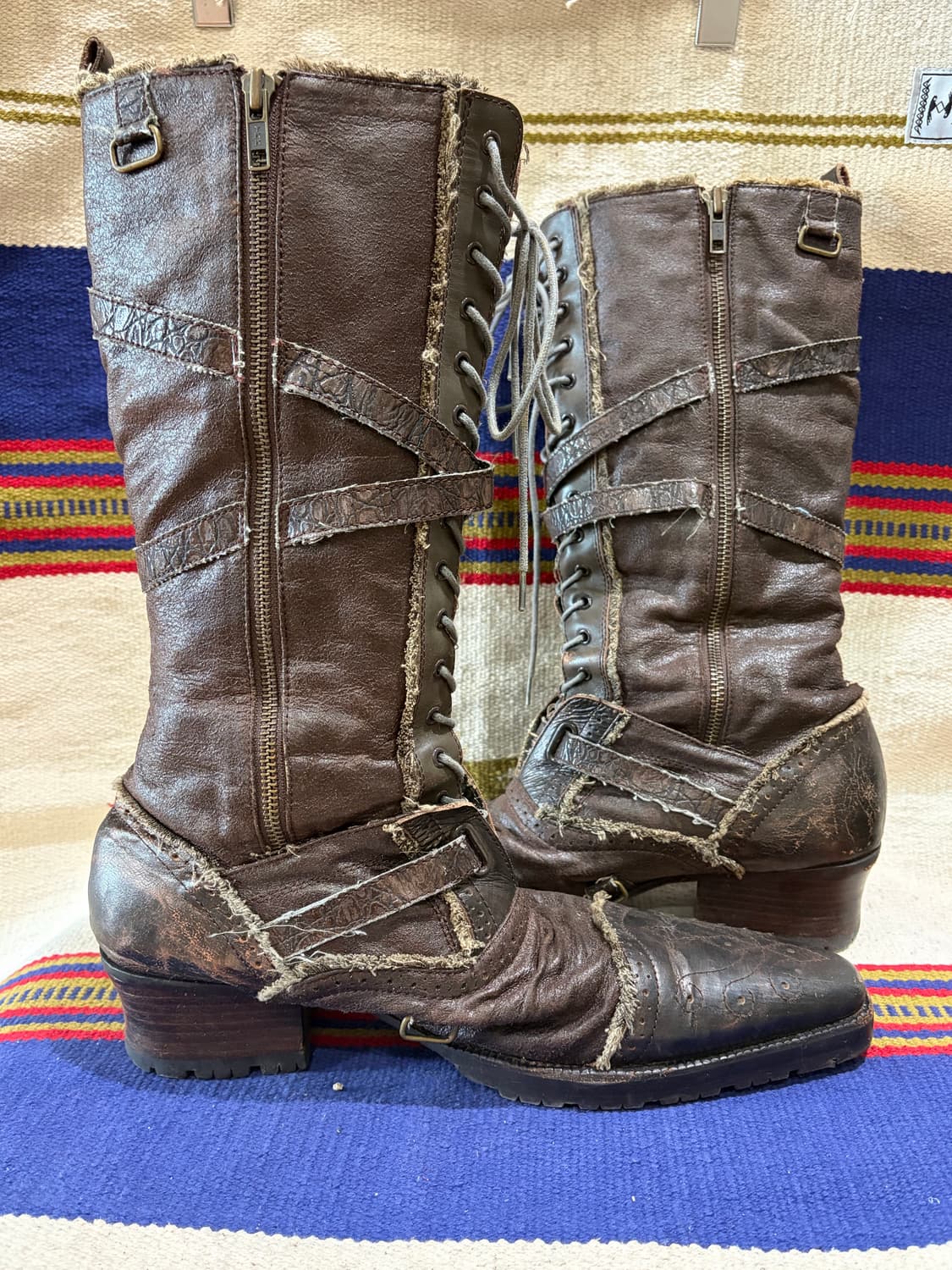 Uffda freak 웨스턴 그런지 레이스업 부츠 상품이미지3