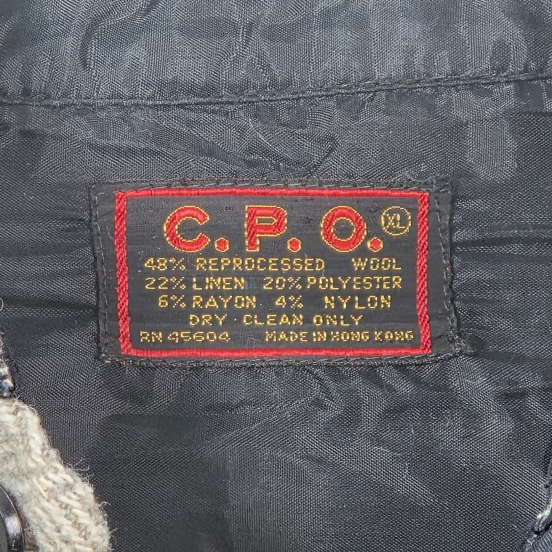 80s CPO 울 리넨 혼방 쉐도우 체크 셔츠 자켓 XL 상품이미지5