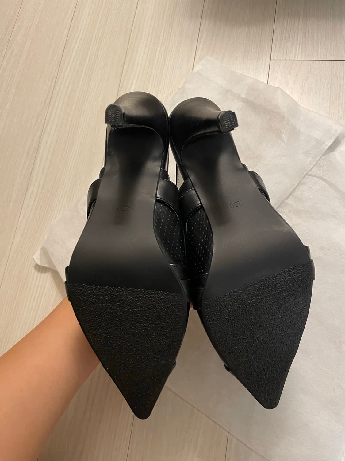 블랙 레이스업 슬링백 스트랩 힐 250 상품이미지4