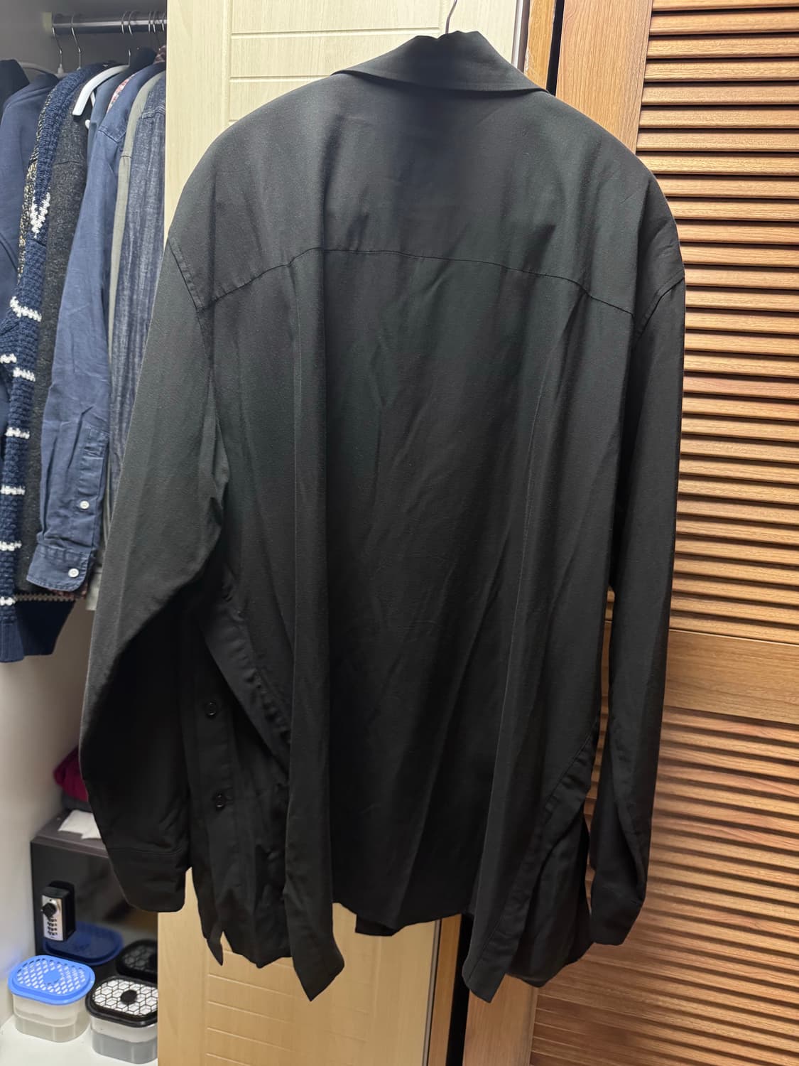 System 105 오픈카라 블랙 셔츠 상품이미지5