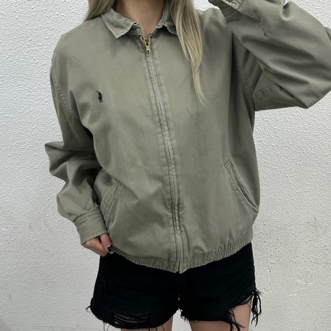 폴로 랄프로렌 네이비포니 카키그레이 코튼자켓 L 상품이미지1