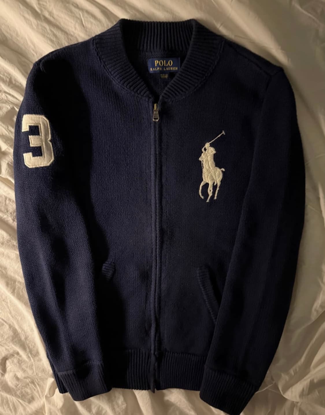 폴로 빅포니 니트집업 네이비 상품이미지2