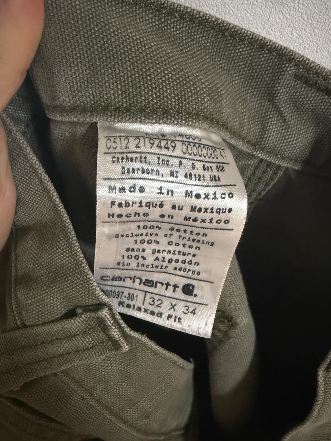Carhartt 싱글니 카펜터 팬츠 아미그린 32 상품이미지3