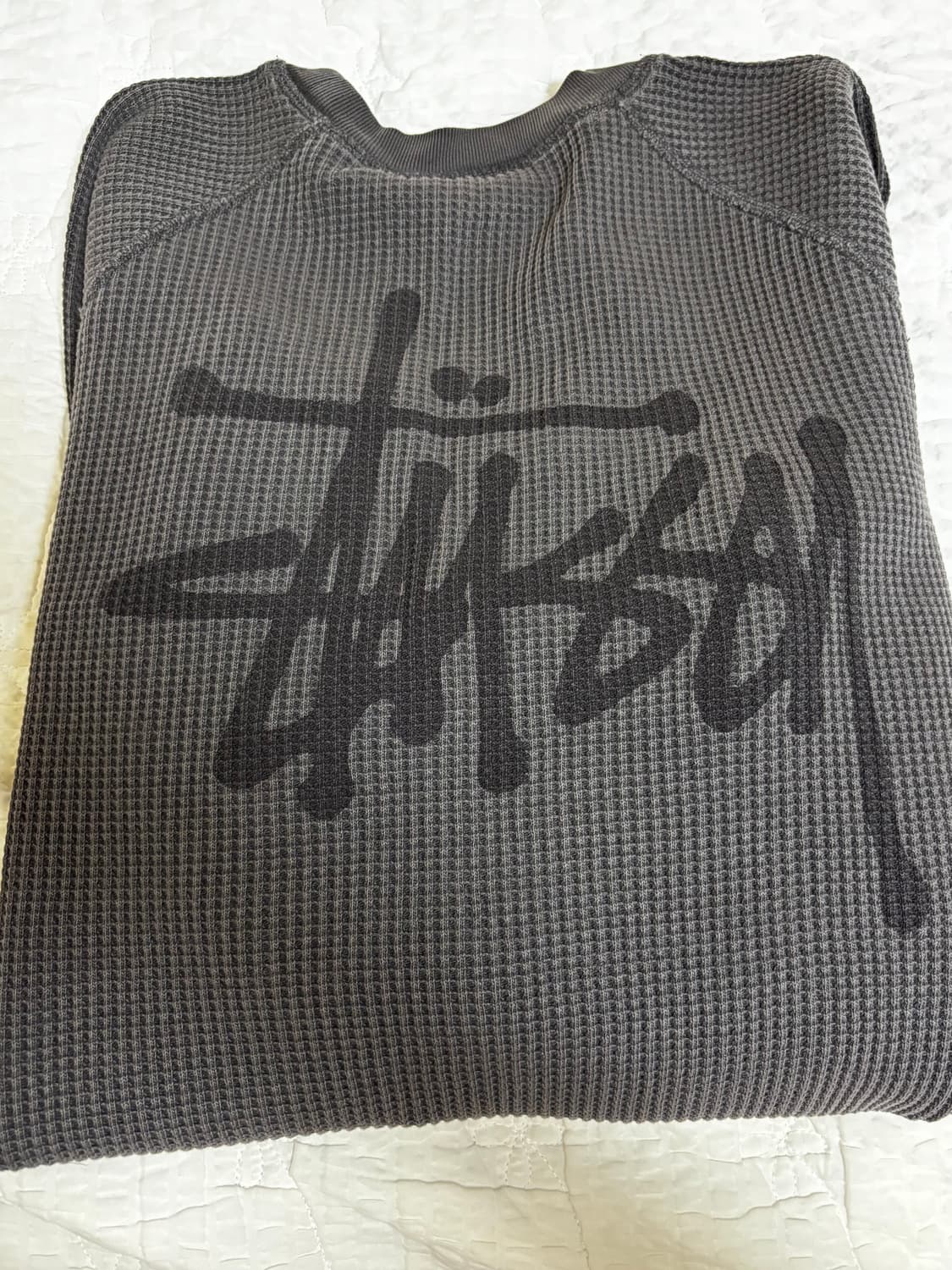 (새상품) 스투시 래글런 써멀 롱슬리브 워시드 블랙 L 상품이미지2