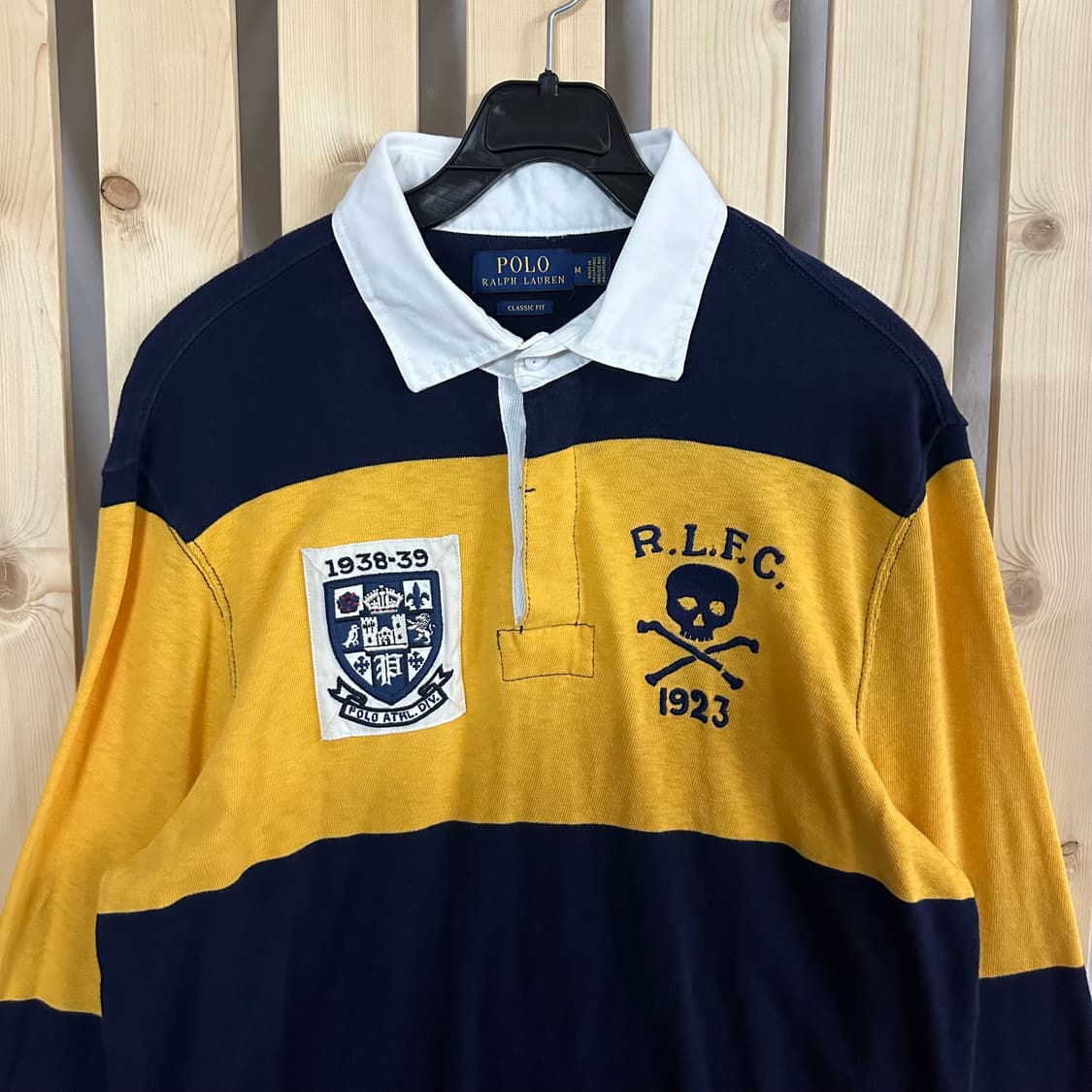 (M) 폴로 랄프로렌 스컬 스트라이프 럭비셔츠 럭비티 카라티 상품이미지4