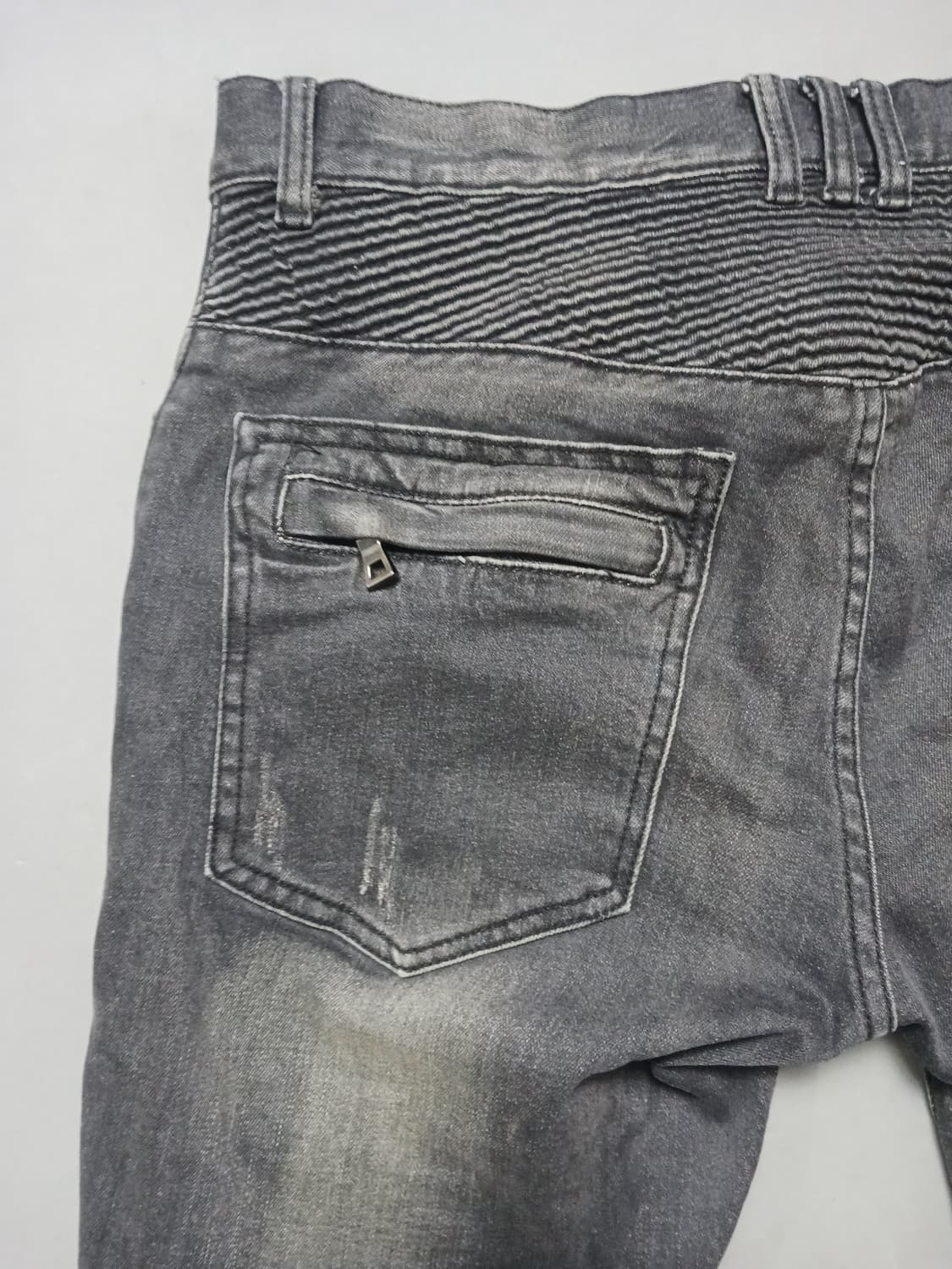 [34] 발망 데미지 워싱 블랙 바이커진 청바지 상품이미지8