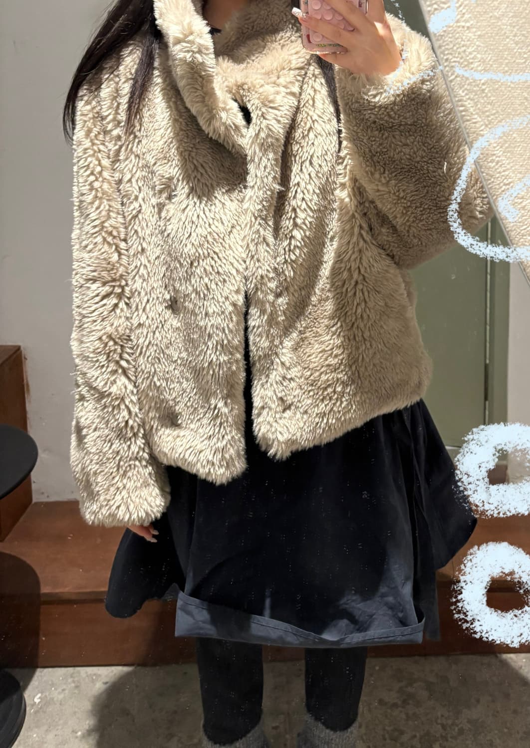 블랙 미디 스커트 상품이미지1