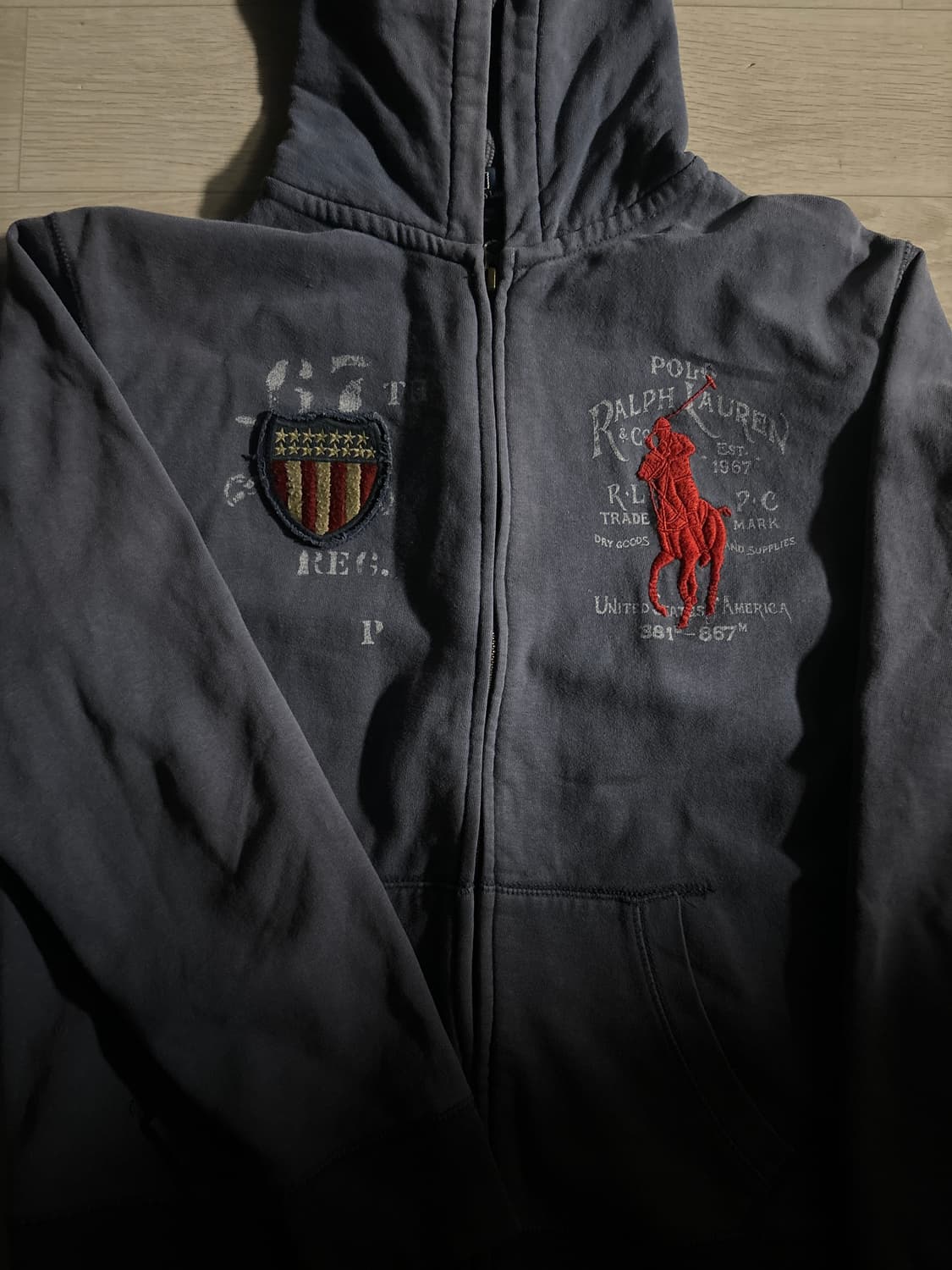 (초 희귀)폴로 빅포니 성조기 후드집업 상품이미지1