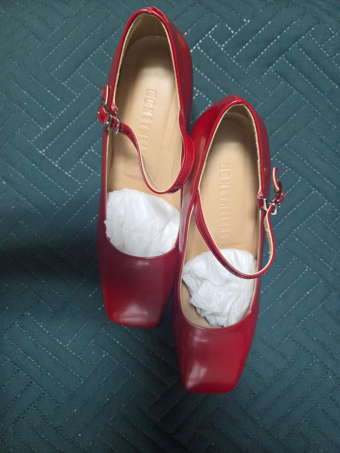 빈티지 레드 미드힐 슈즈 상품이미지1