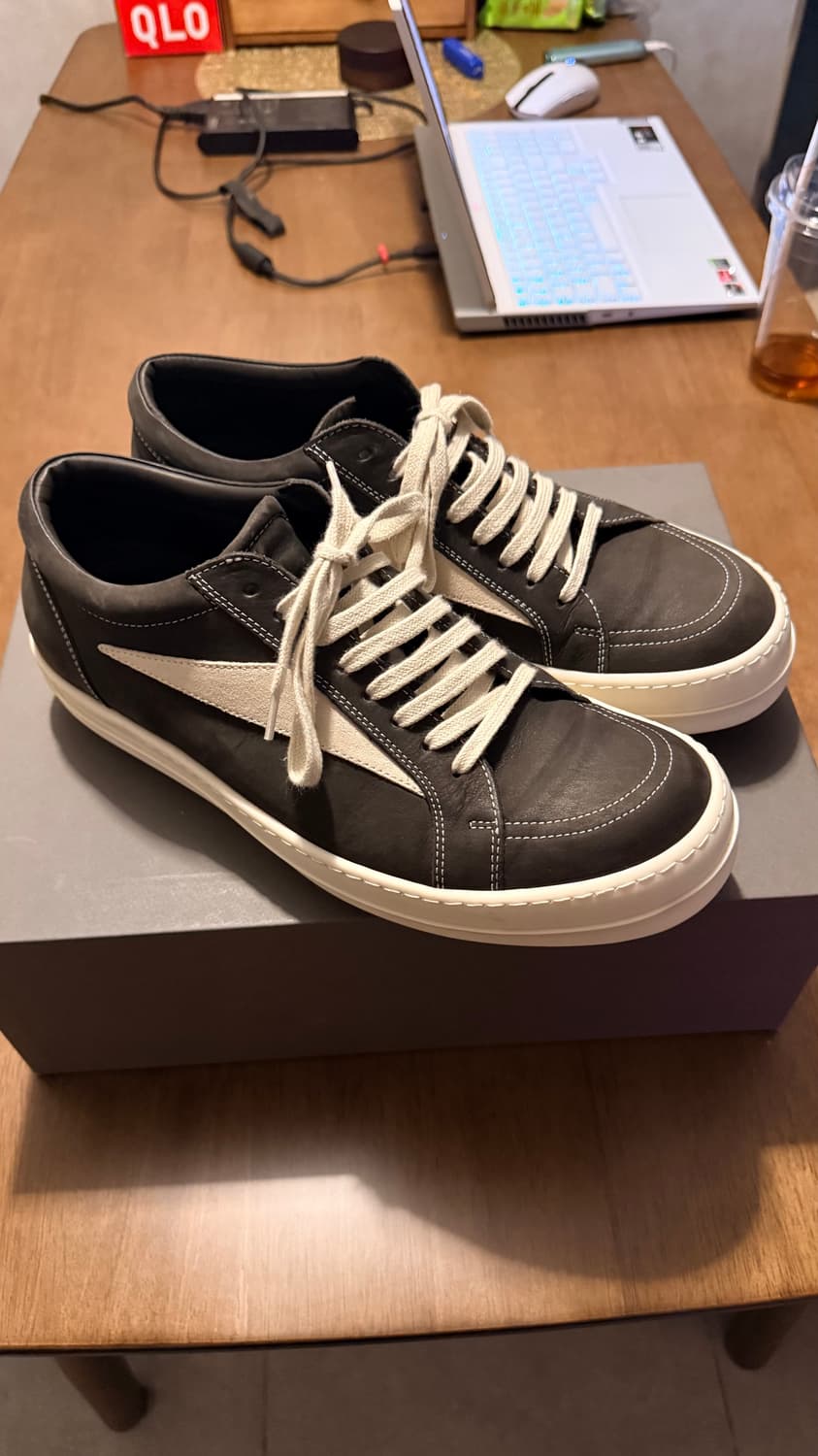 릭오웬스 반스 레더 스니커즈 더스트 밀크 43 상품이미지1