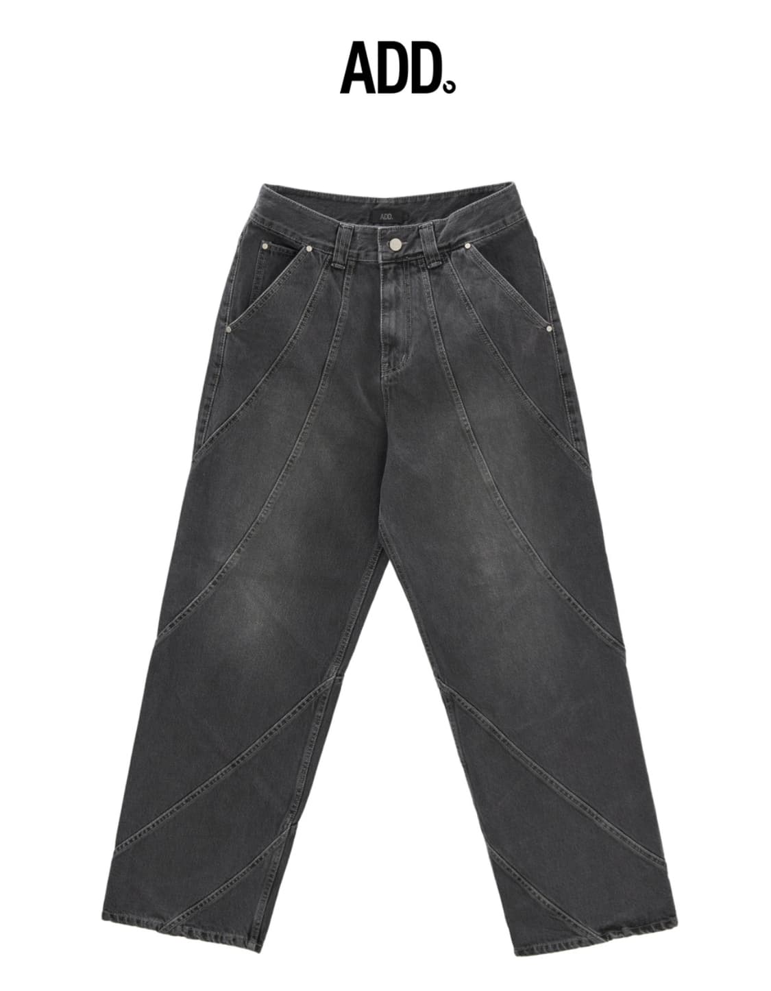 에드 토네이도 와이드 데님 워시드 블랙 그레이 L 상품이미지1