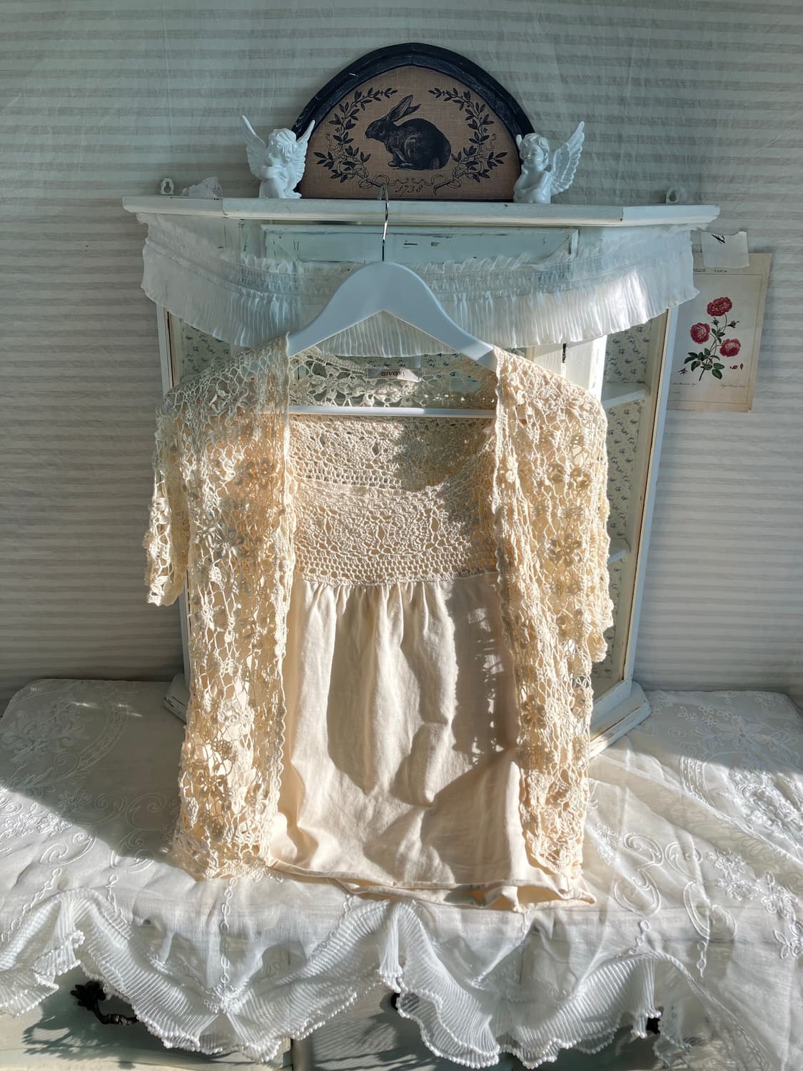 Set)아이보리 크로셰 가디건 + 모리 슬리브리스 상품이미지8