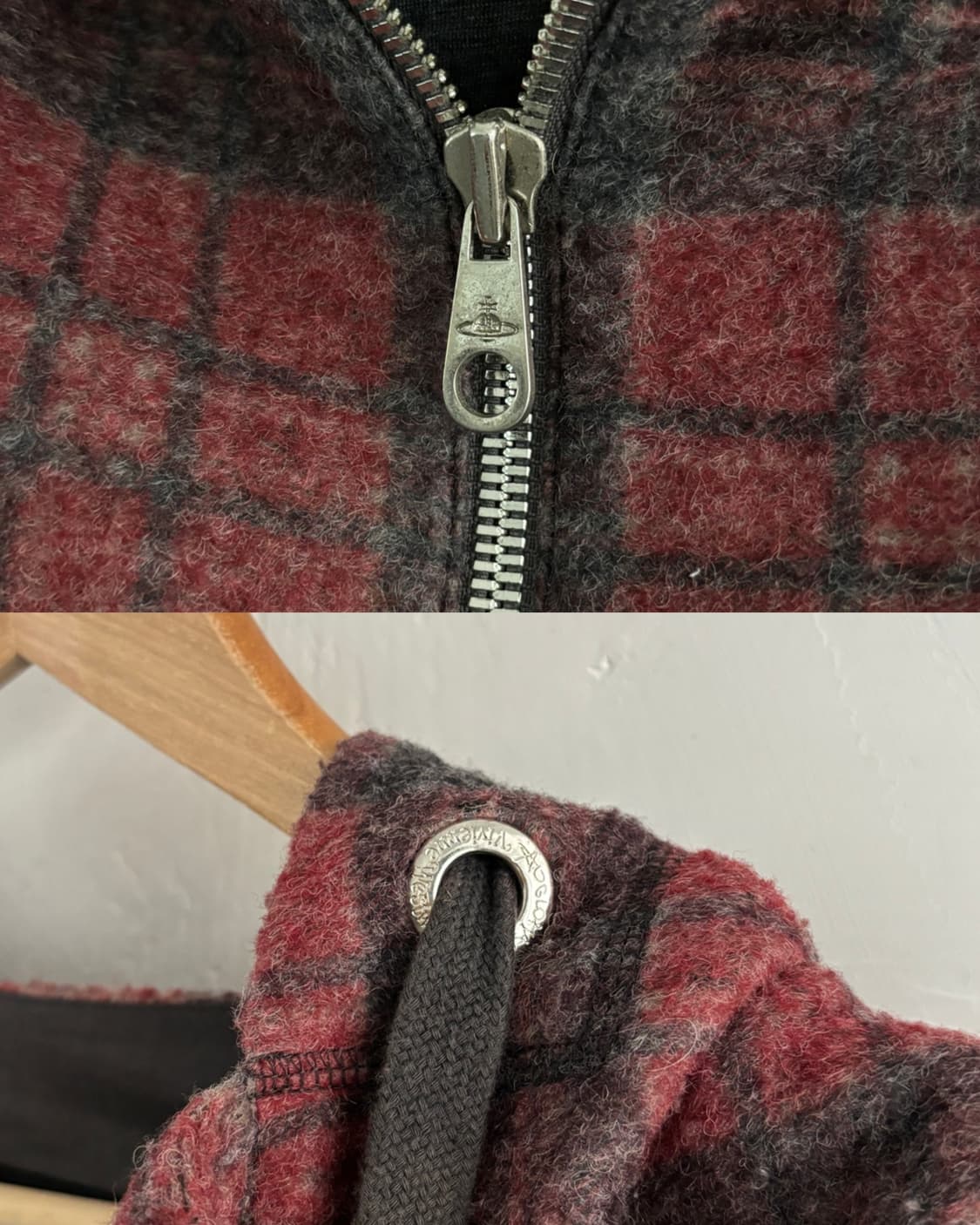  Vivienne Westwood 비비안웨스트우드 레드체크 후드 집업 자 상품이미지6