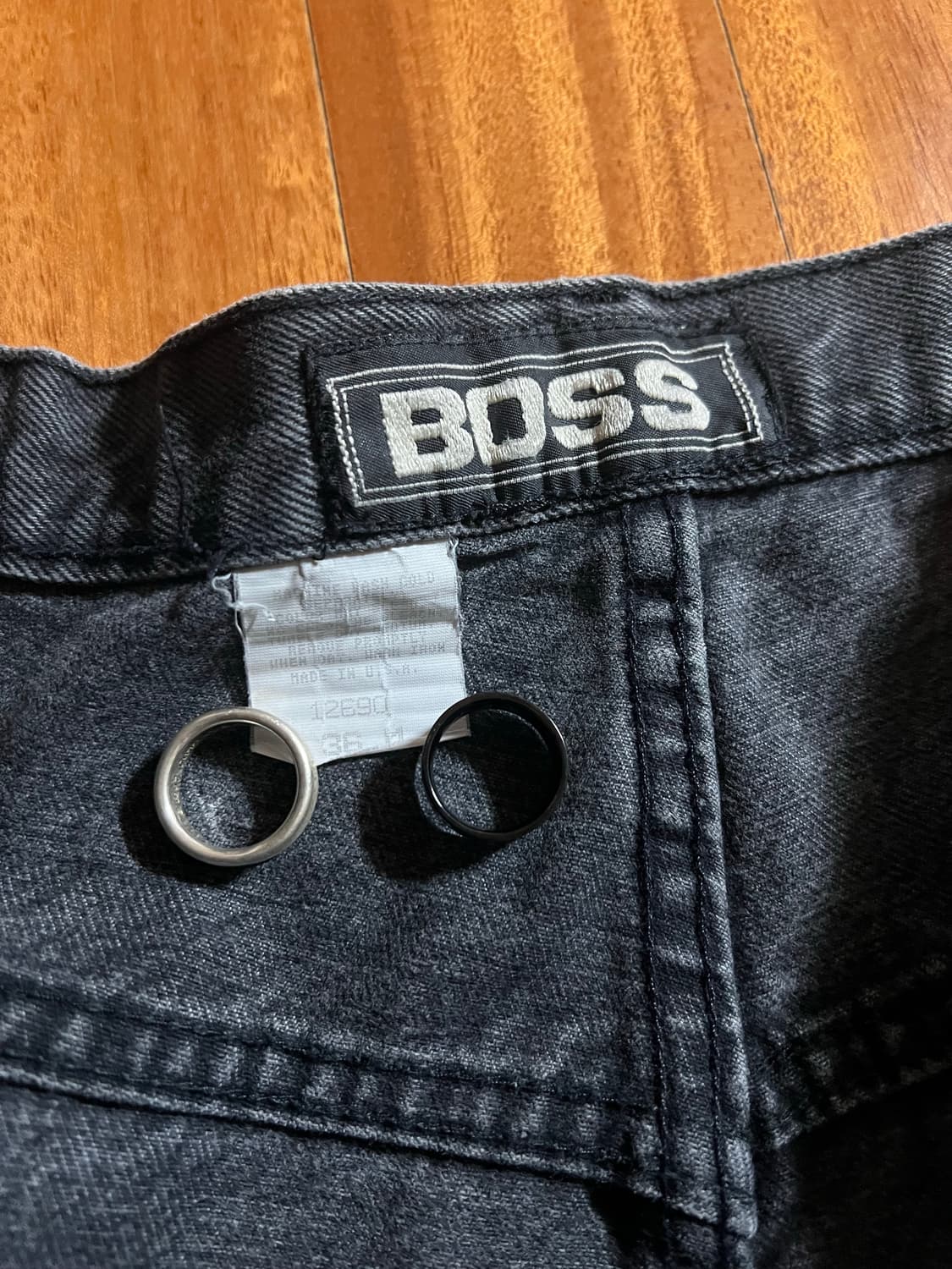 빈티지 BOSS 배기핏 블랙진 상품이미지5