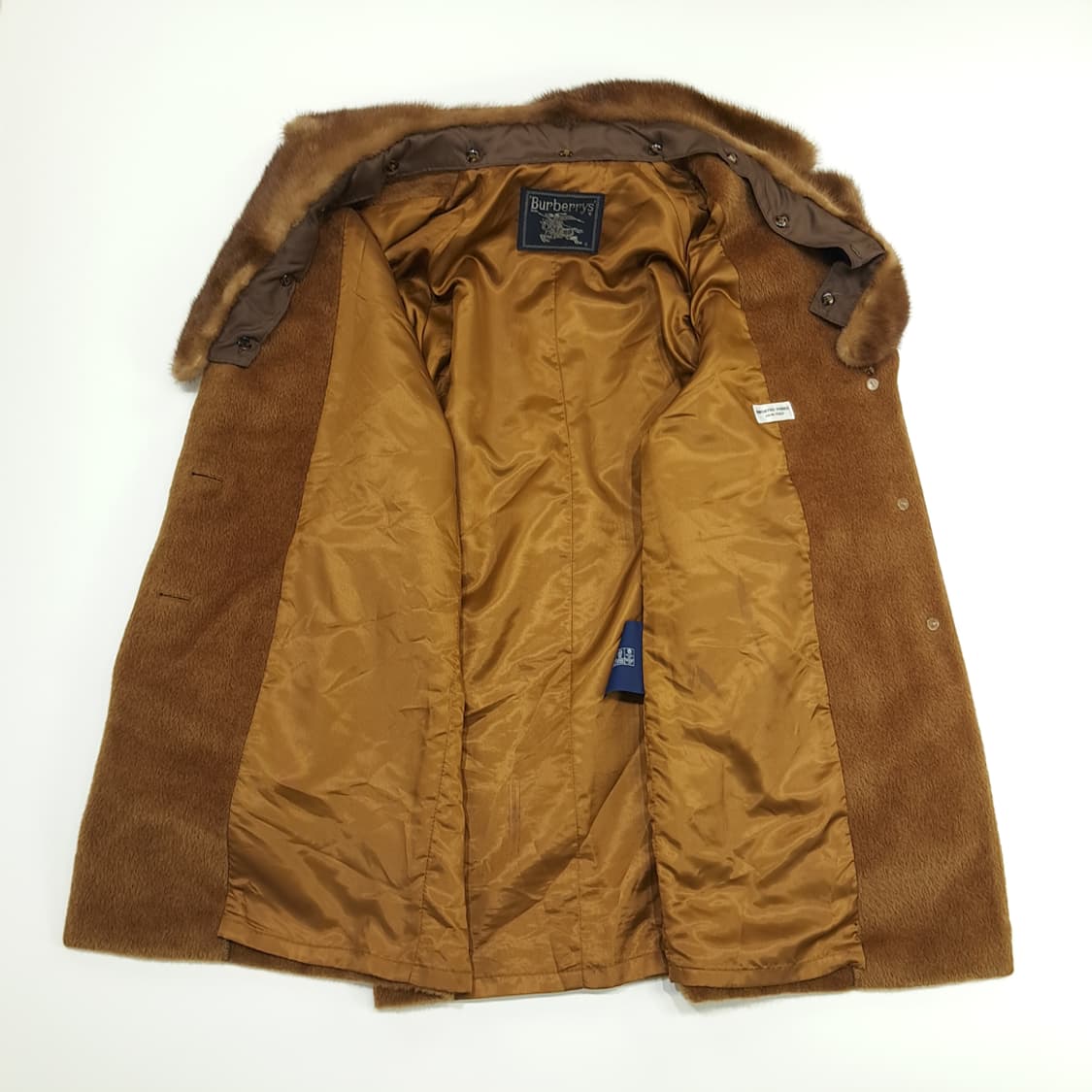 CN699 M 버버리 카멜브라운 이태리 울 퍼 카라 코트 상품이미지5
