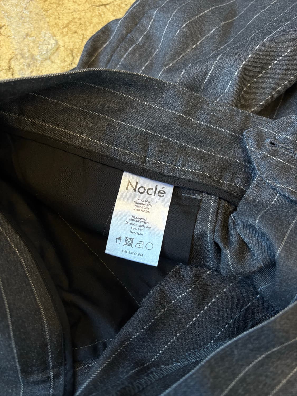 노클 스트라이프 하프 슬랙스 상품이미지4