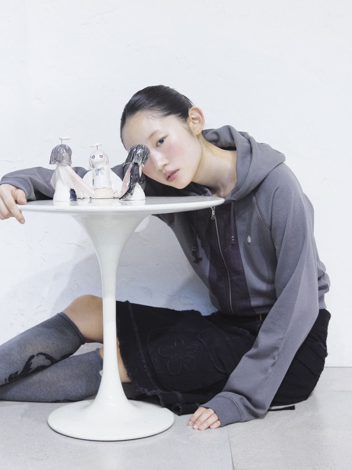 코이세이오 퍼커링 후드집업 차콜 상품이미지3