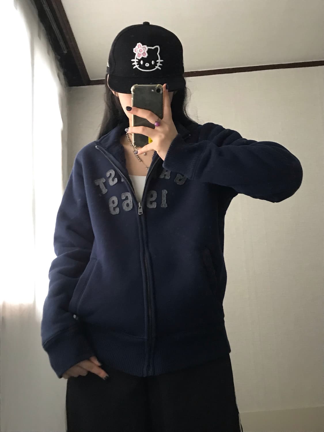 갭 네이비 로고 보아퍼집업 상품이미지5