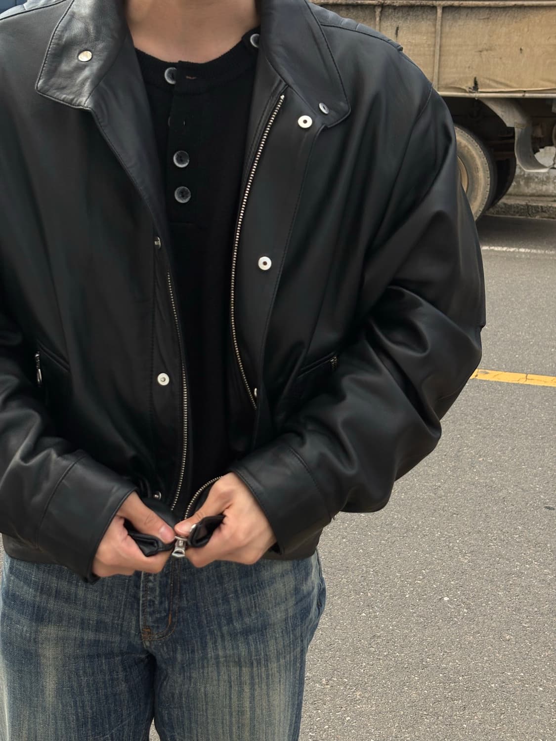 솔리드옴므 레더 쉘파카(양가죽) 상품이미지1