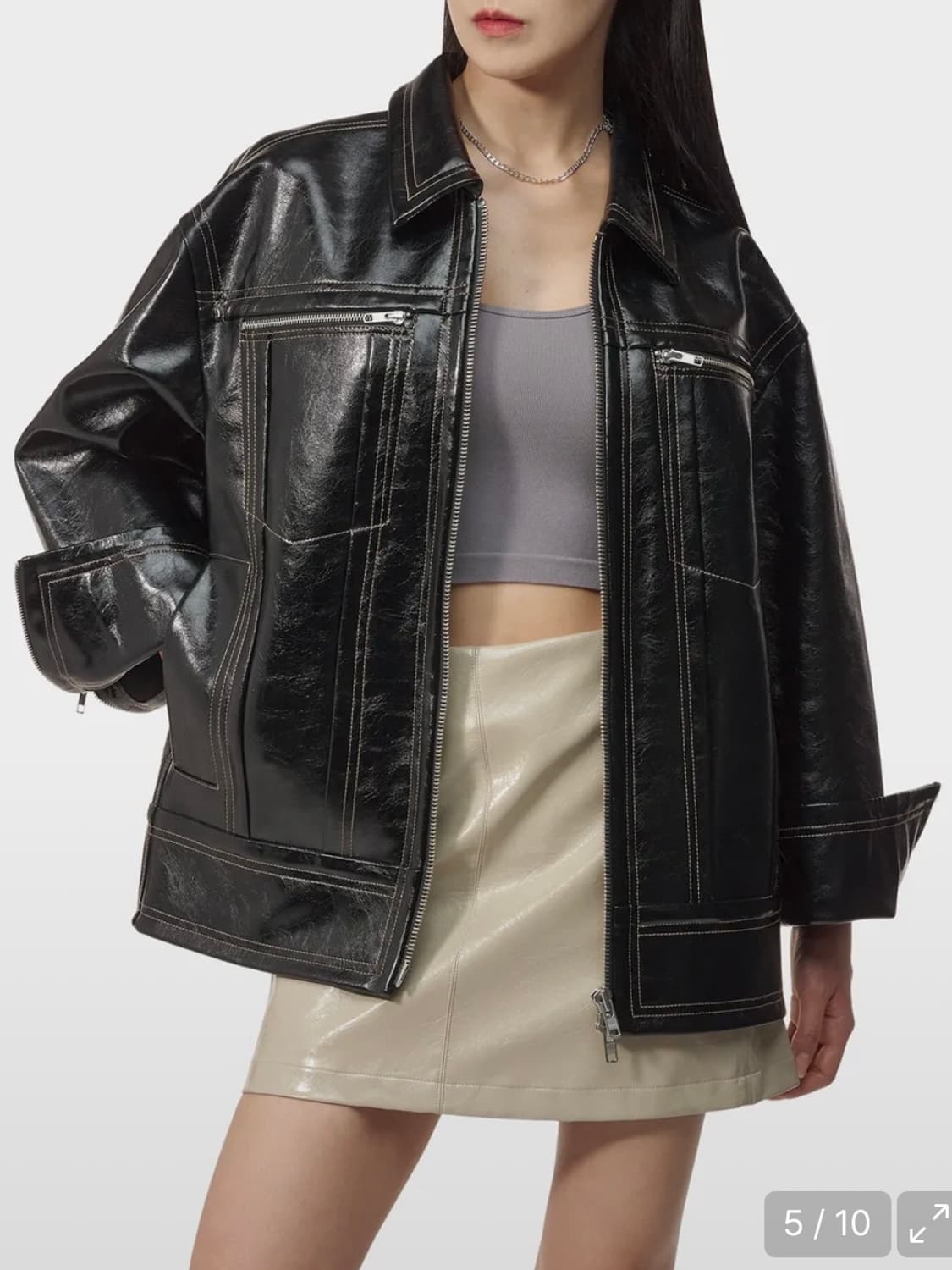 스탠드스튜디오 비건레더재킷 블랙 상품이미지1