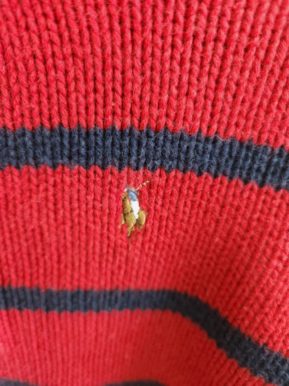 폴로 랄프로렌 스트라이프 반집업 코튼 니트 90사이즈 키즈
 상품이미지3