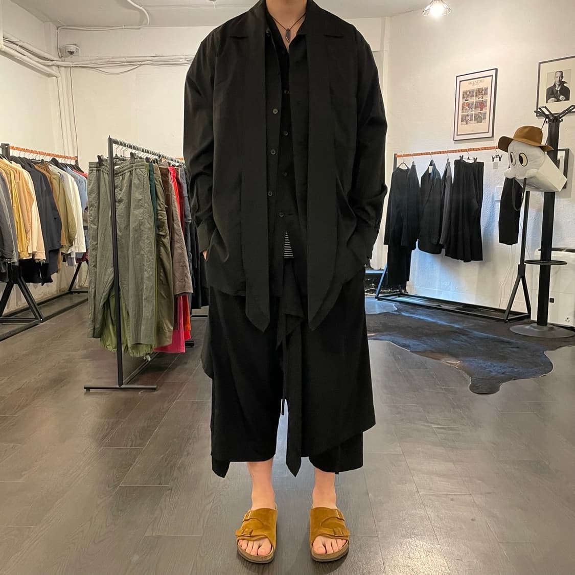 요지야마모토 스카프 레이어드 셔츠 상품이미지4