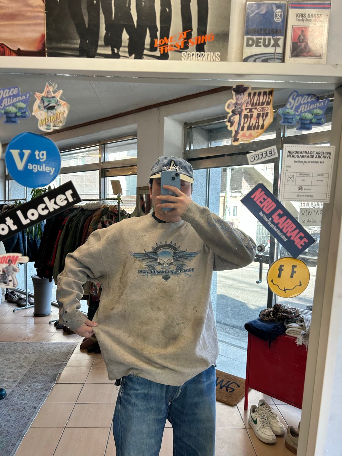 00‘s 할리데이비슨 라이트닝 스웻셔츠 상품이미지9