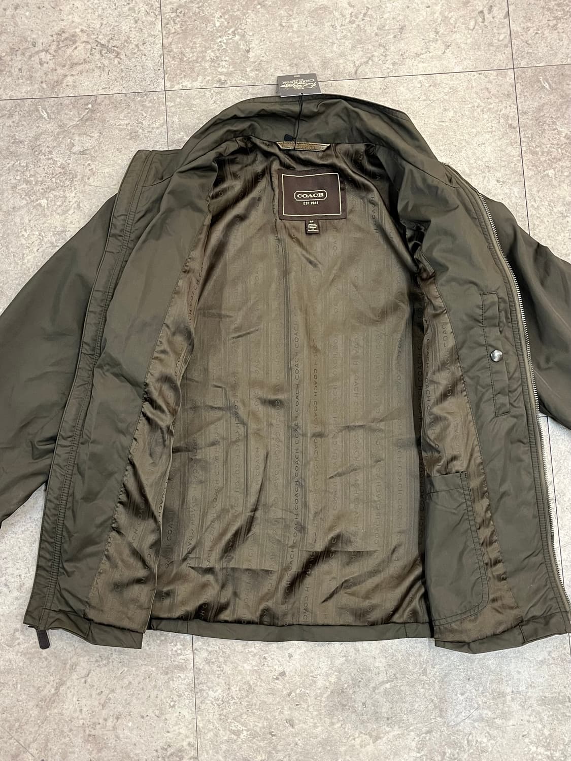 코치 헤링턴 집업 자켓 카키 S #csz2363 상품이미지5