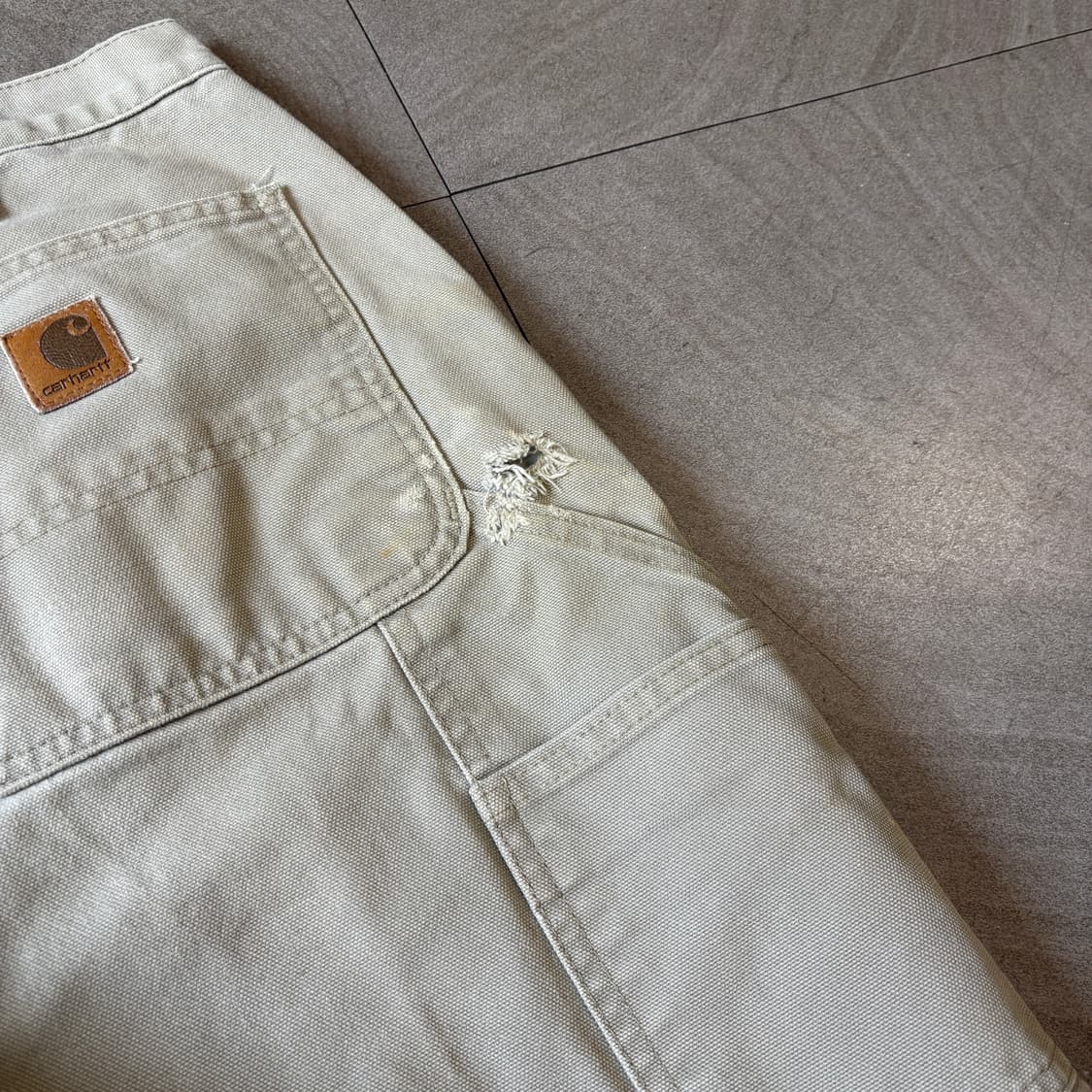 칼하트 오리지널 라이트 그레이 싱글니 카펜터 팬츠 상품이미지6