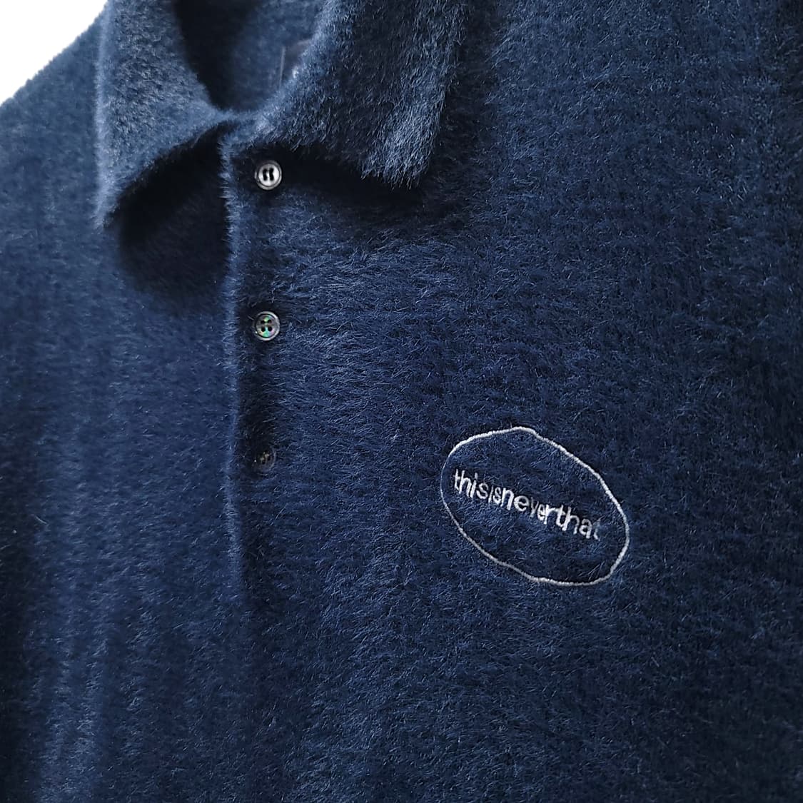 [L] 디스이즈네버댓 네이비 샤기 카라티셔츠 상품이미지5