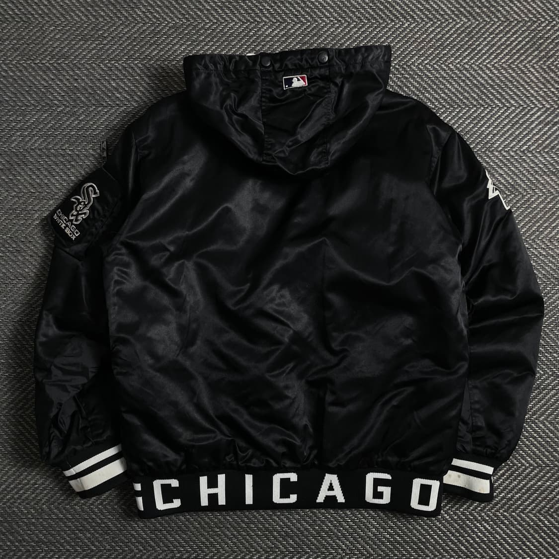 00s MLB 올드스쿨 화이트 삭스 빅로고 사틴 바시티 자켓y 5052 상품이미지6