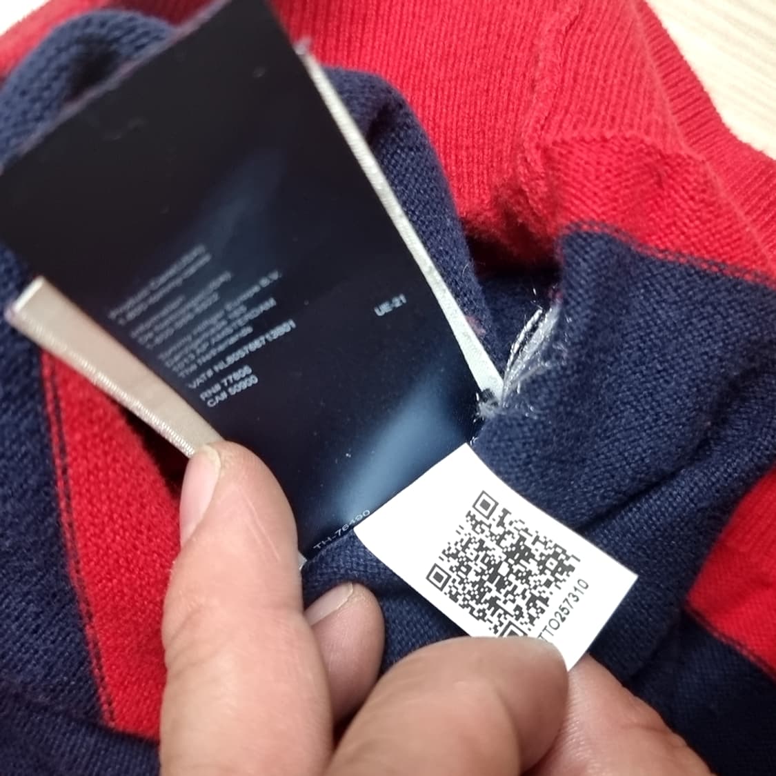 타미힐피거 스트라이프 니트 레드 네이비(100-105) 상품이미지5